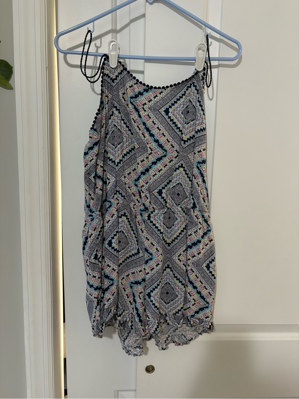 Printed Strappy Romper in Pastels